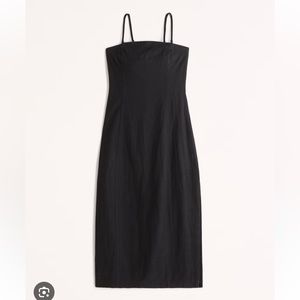Abercrombie midi linen dress. Black, size small.